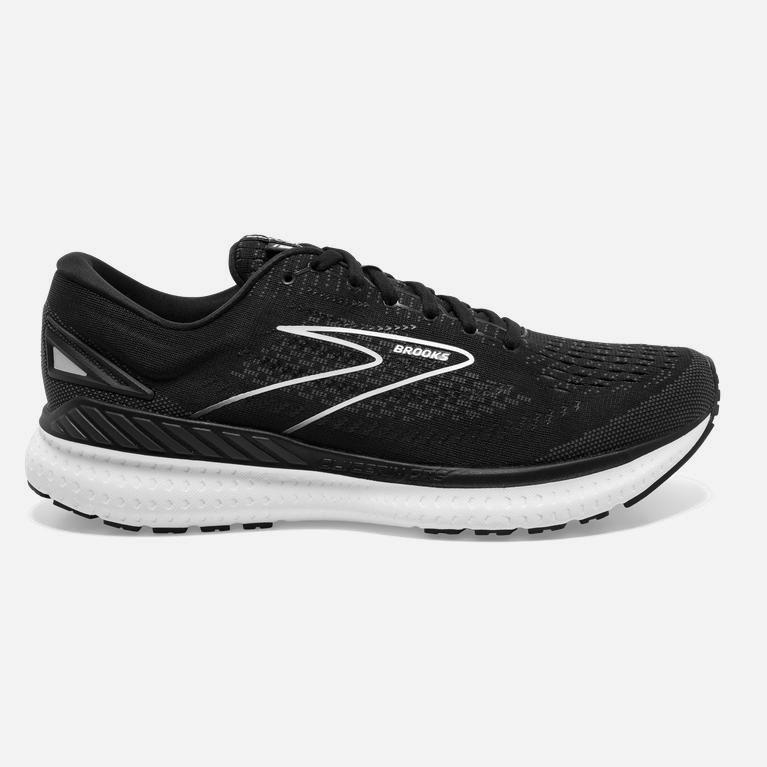 Brooks Glycerin Gts 19 Mens Max Cushion Road Running Shoes - Black/White - Philippines (681457HPD)